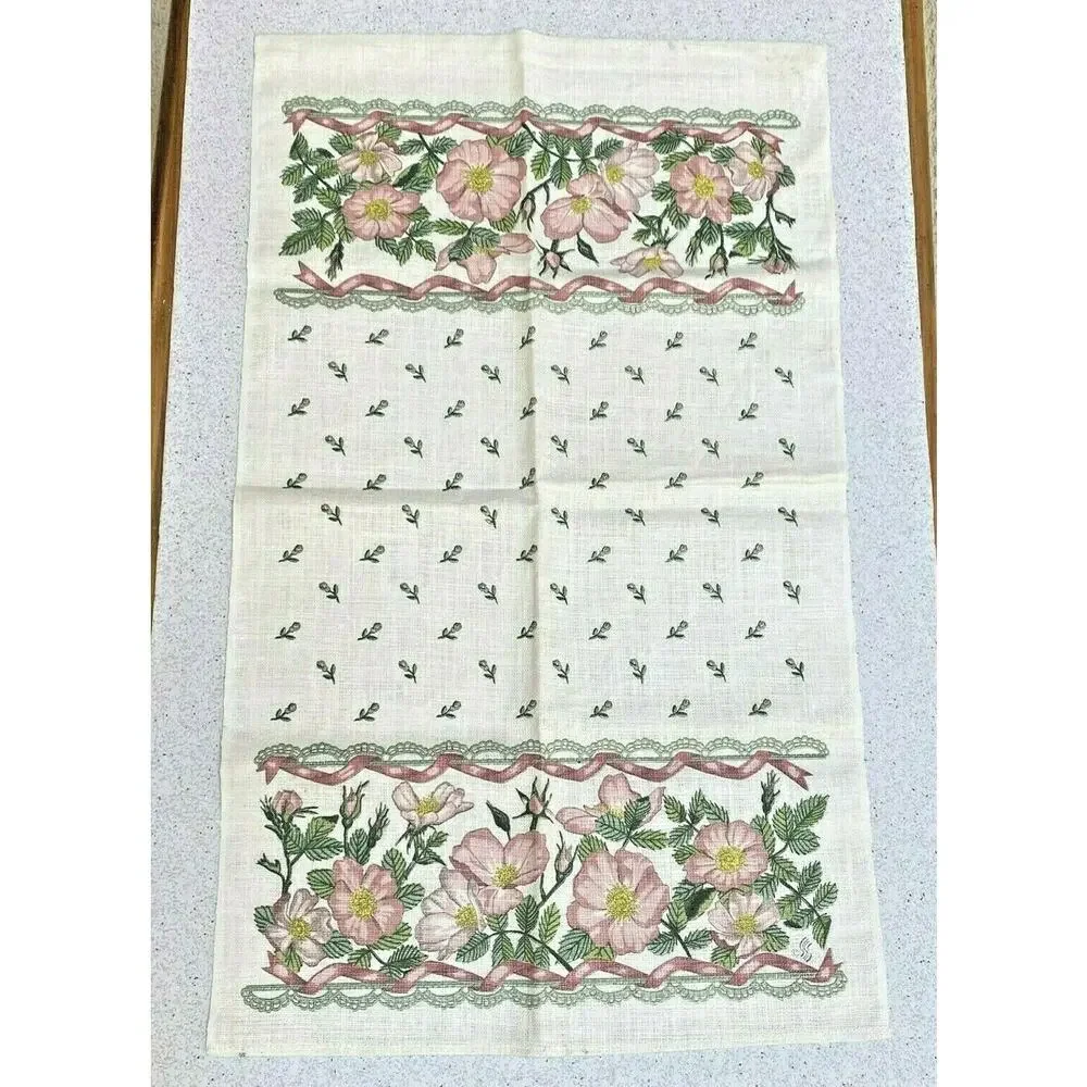 Vintage 1990's linen kitchen tea towel 26